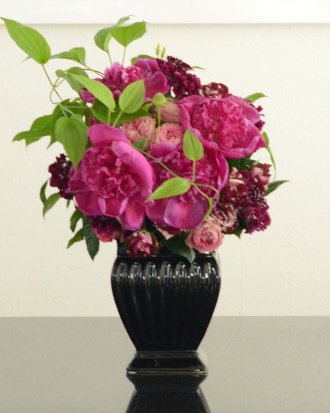 CERAMIC-VASE スクエアフラワーベース 2色 122-922