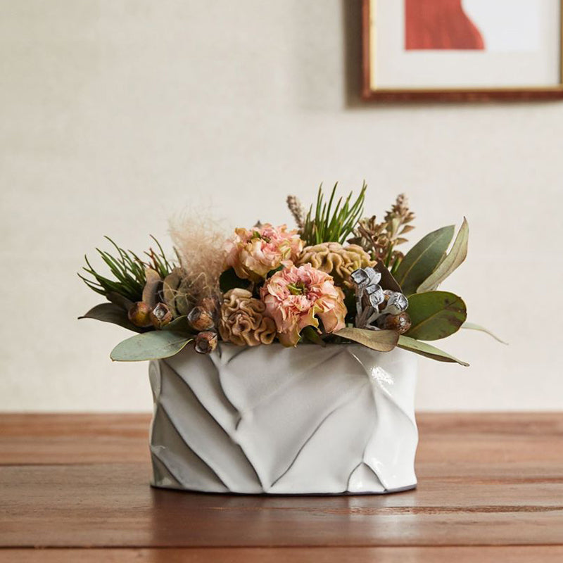CERAMIC-VASE MODERN merkki メルキ オーバルフラワーベース 178-343-180