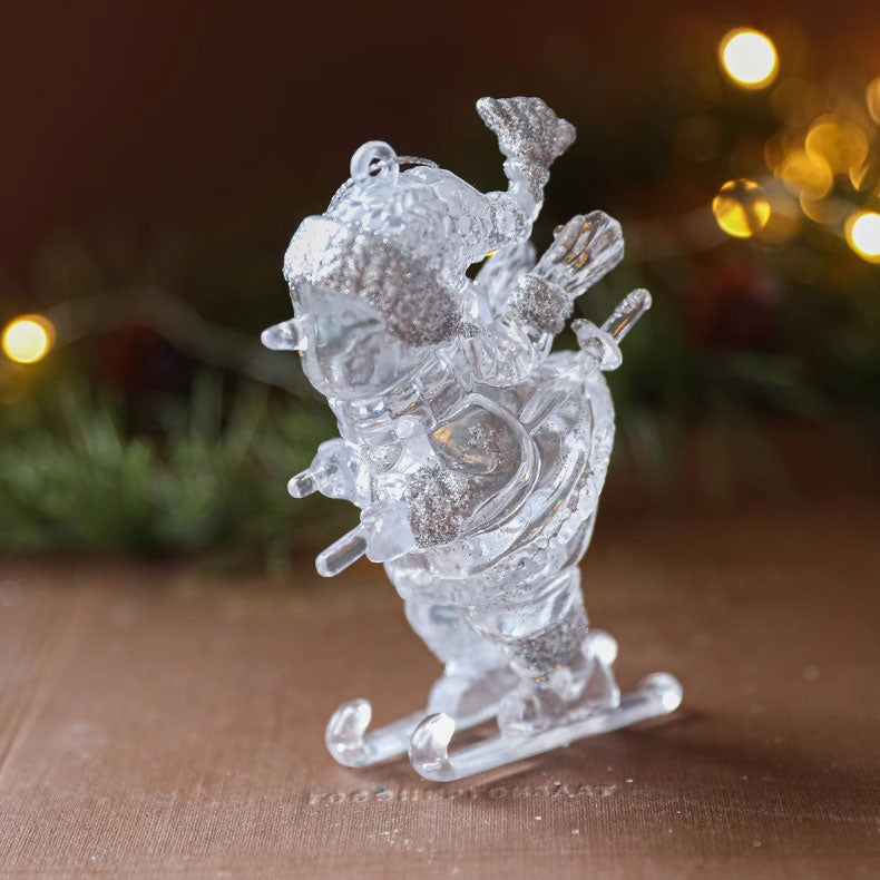 クリアオーナメント スキー クリスマスツリー クリスマス 飾り オーナメント 装飾 ツリー おしゃれ 北欧 装飾品 店舗 ディスプレイ ハンドメイド xmas christmas くりすます クりスマス 透明 クリア スキー スノーマン 上品 エレガント