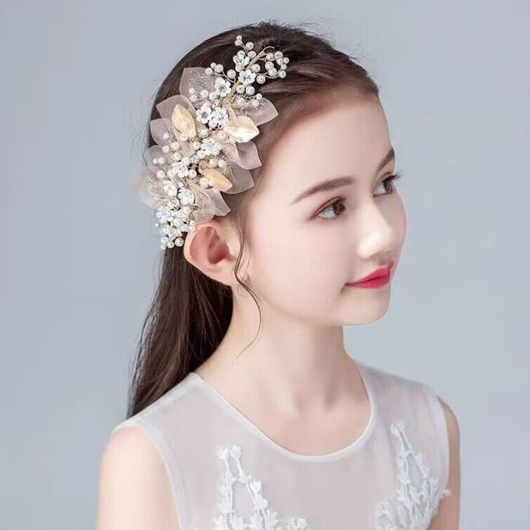 【メール便送料無料】ヘアクアクセサリーピンク&パール
