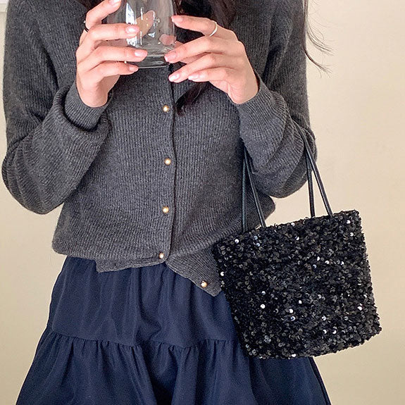 スパンコール・トートバッグ&ショルダーバッグ Mサイズ 4色 cc-spantote