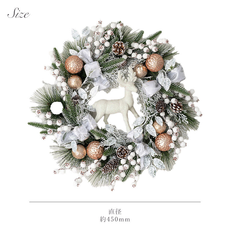 クリスマスリース ホワイト・レインディア LLサイズ cc-00016