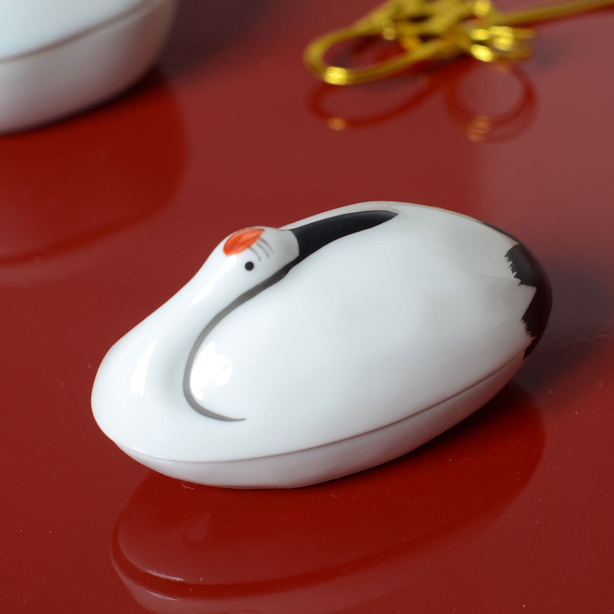用美 YOUBI 陶器珍味入 ミニサイズ鶴型珍味入 26675