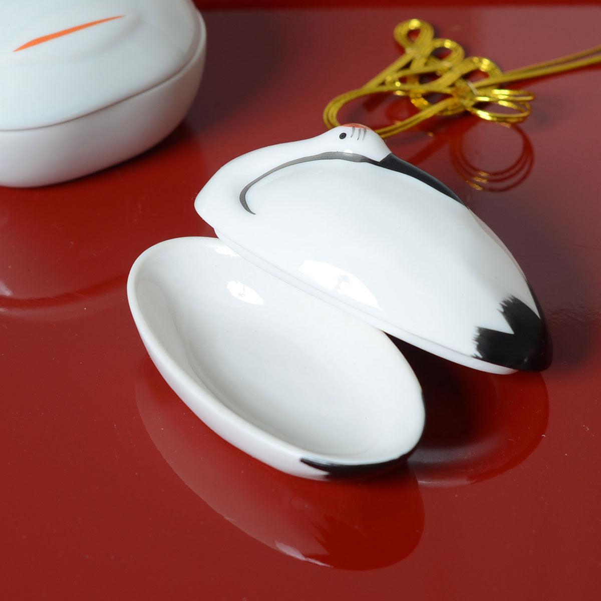 用美 YOUBI 陶器珍味入 ミニサイズ鶴型珍味入 26675