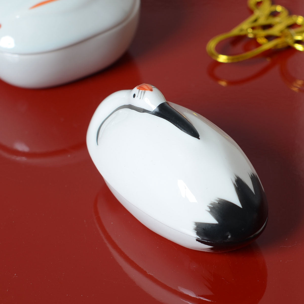 用美 YOUBI 陶器珍味入 ミニサイズ鶴型珍味入 26675