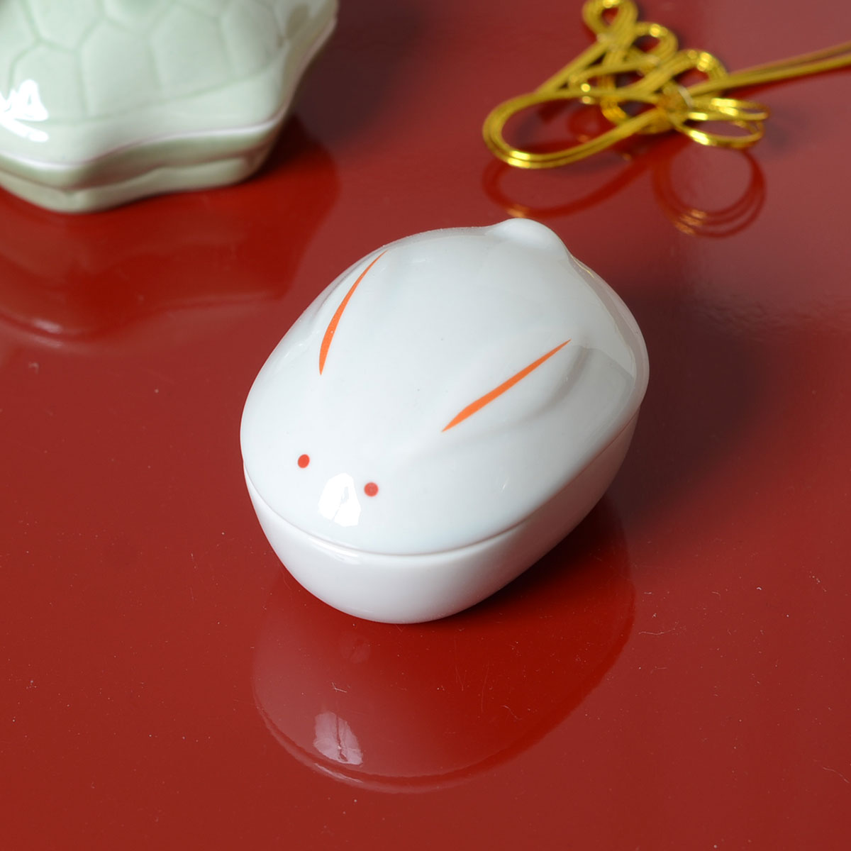 用美 YOUBI 陶器珍味入 白うさぎ珍味入 26677