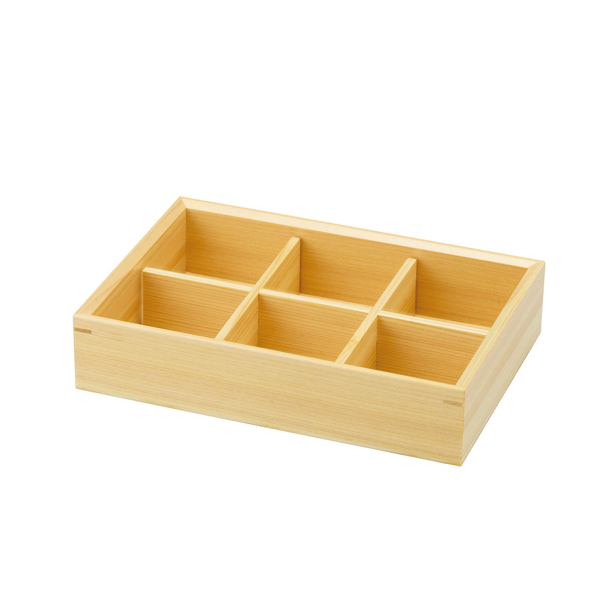 【取り寄せ商品】用美 YOUBI 料理箱 白木遊彩箱 六ツ仕切【日本製】 27039