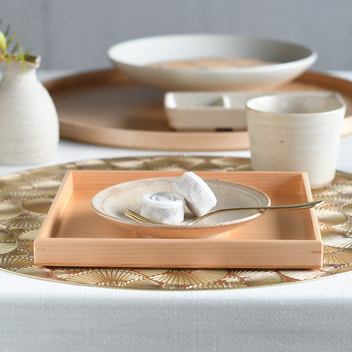 【取り寄せ商品】用美 YOUBI 敷皿・盛皿 ひのき おはこ料理皿 6寸5分【日本製】 30349