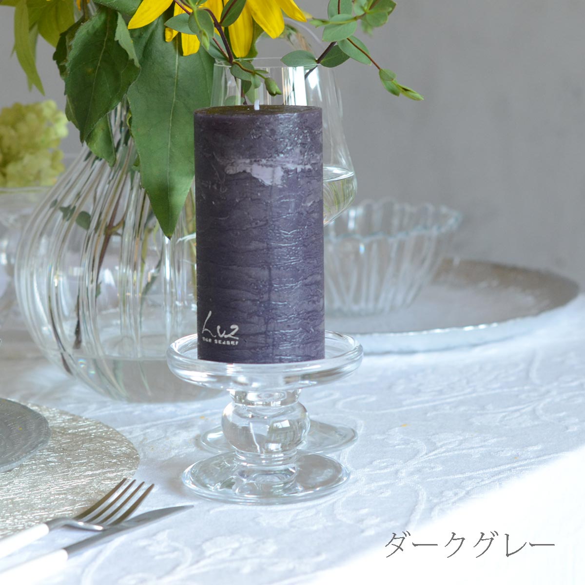 rustic キャンドル ピラーキャンドル 12cm 595