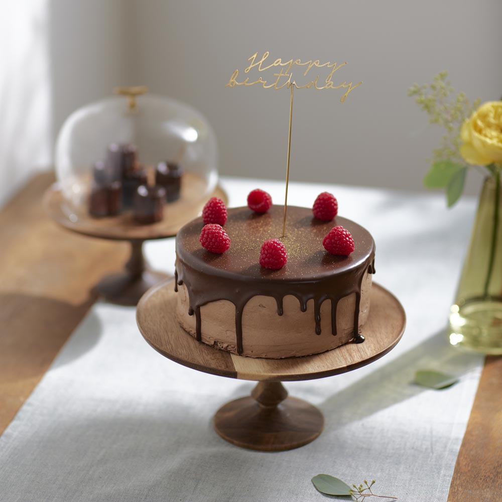 使うほどに味わいが増す アカシアウッドのケーキスタンド 2サイズ