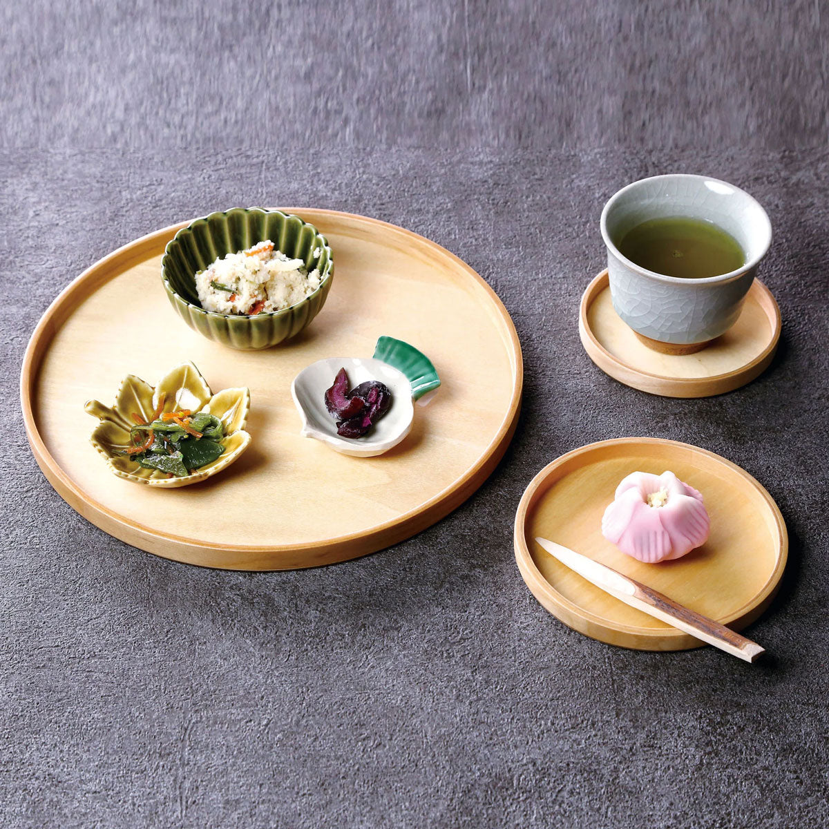 【取り寄せ商品】木製わっぱ丸トレイ 12cm ブラウン【日本製】 17287