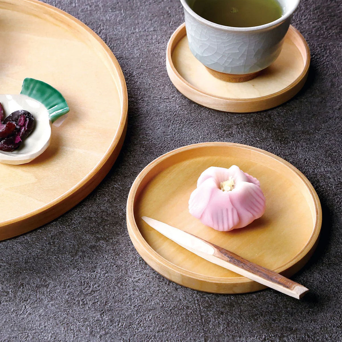 【取り寄せ商品】木製わっぱ丸トレイ 12cm ブラウン【日本製】 17287