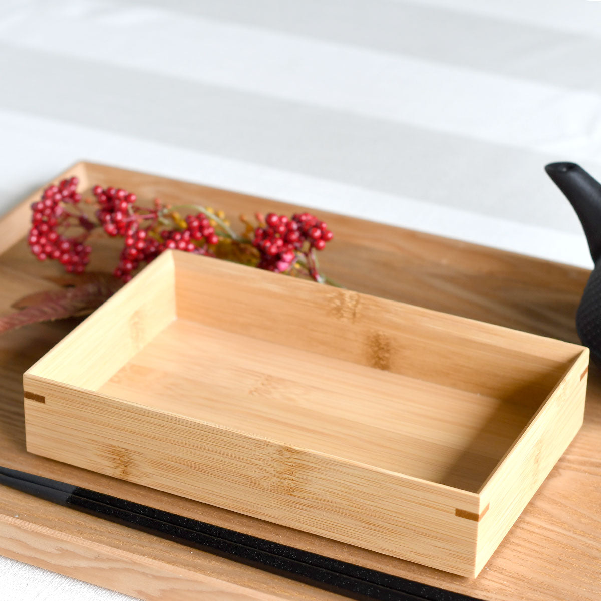 【取り寄せ商品】用美 YOUBI 竹・天ぷら盛皿(ステンレス目皿付) 長角 クリアー 18269