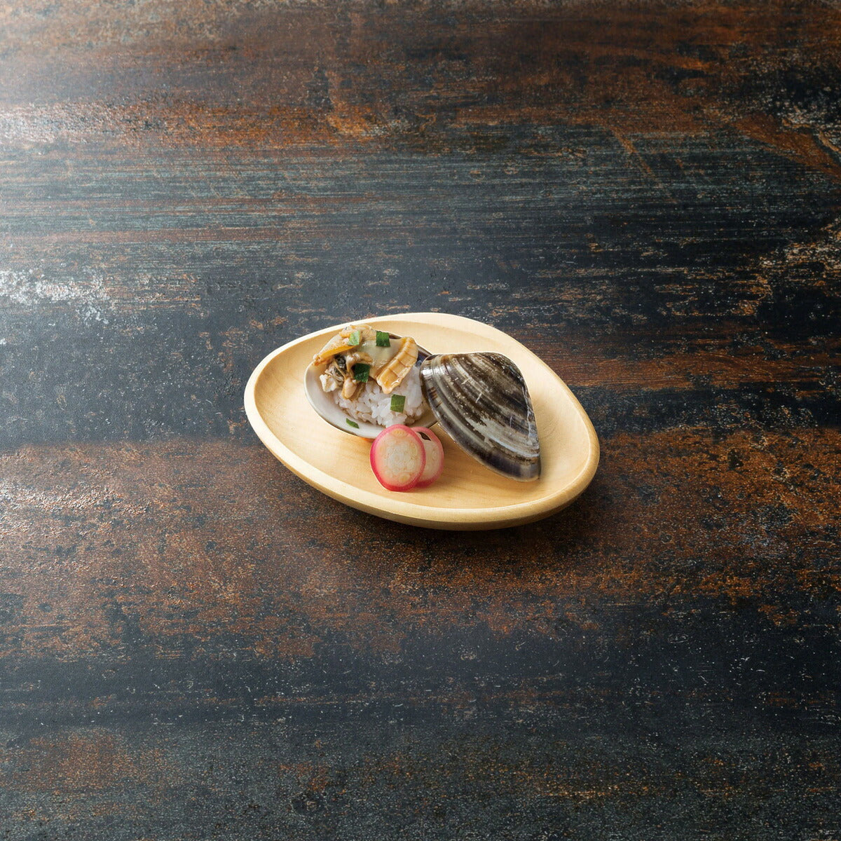 【取り寄せ商品】栃・蛤型皿(クリアー) 38022