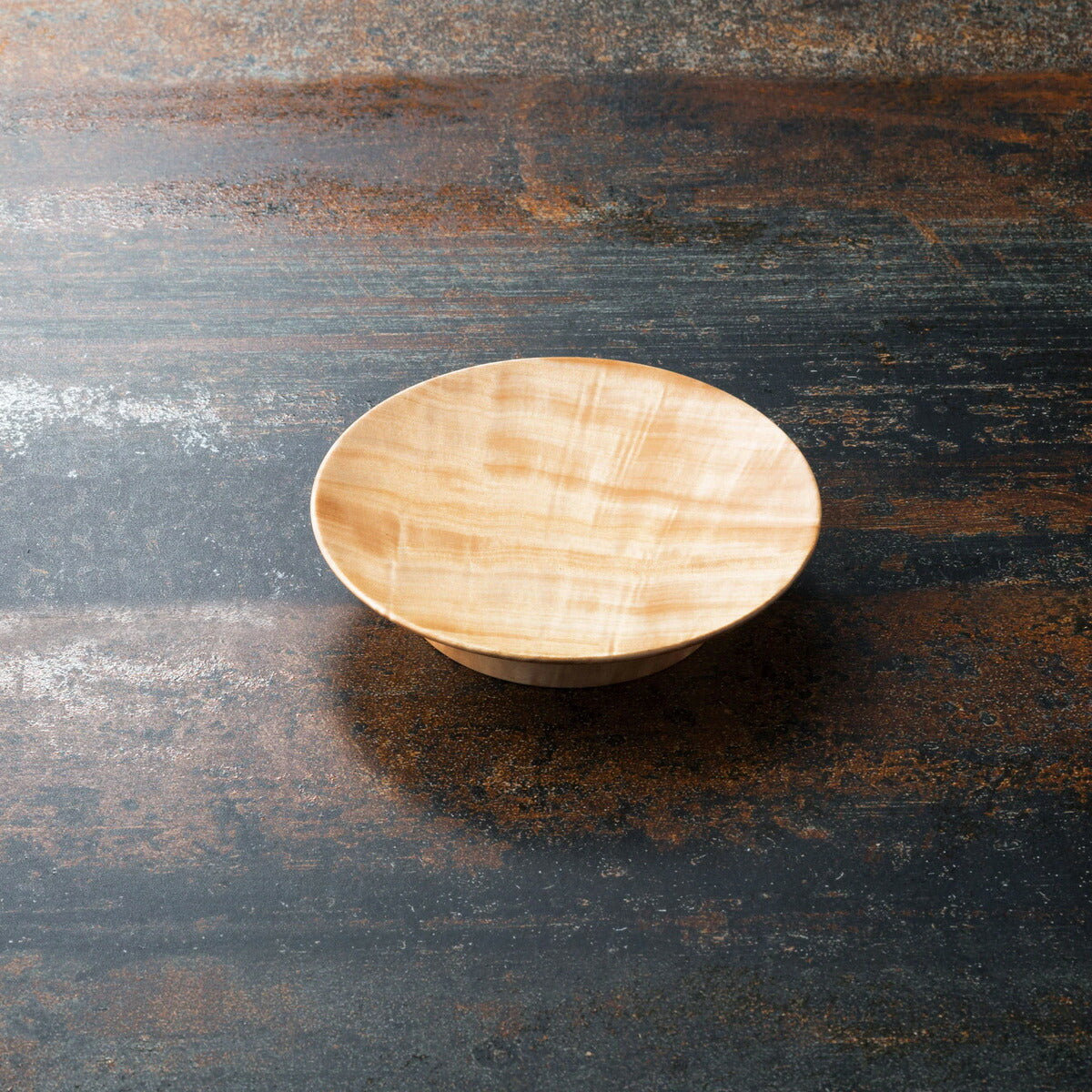 【取り寄せ商品】栃・高台付丸皿(クリアー) 38023