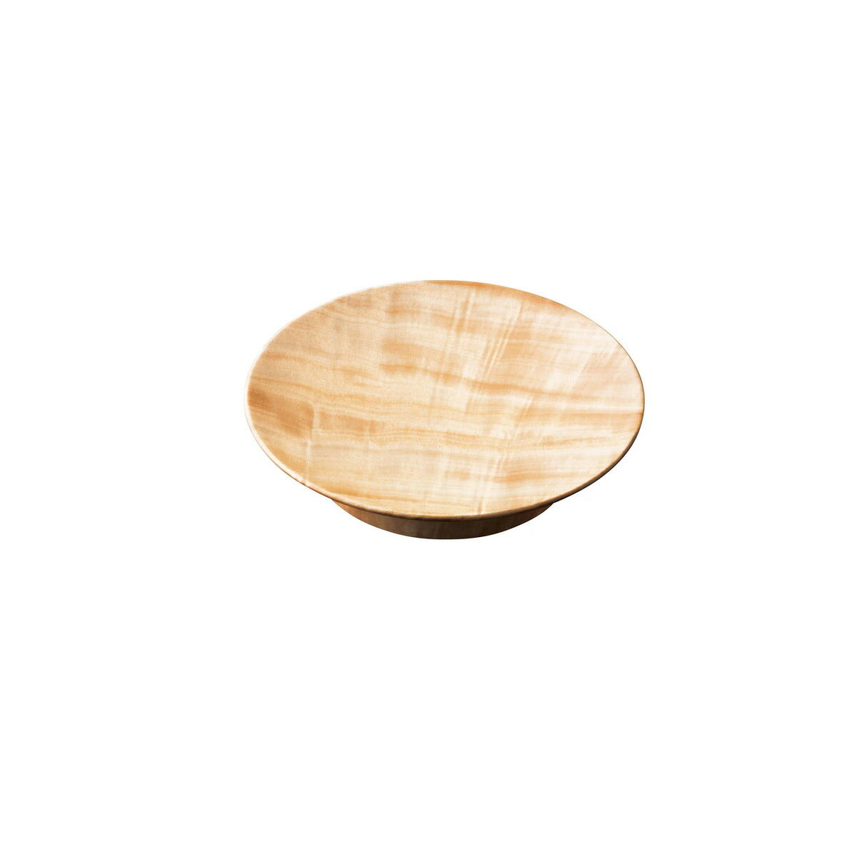 【取り寄せ商品】栃・高台付丸皿(クリアー) 38023