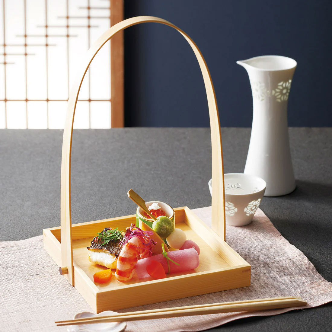 【取り寄せ商品】用美 YOUBI 料理箱 5寸ひのき手提【日本製】 38321