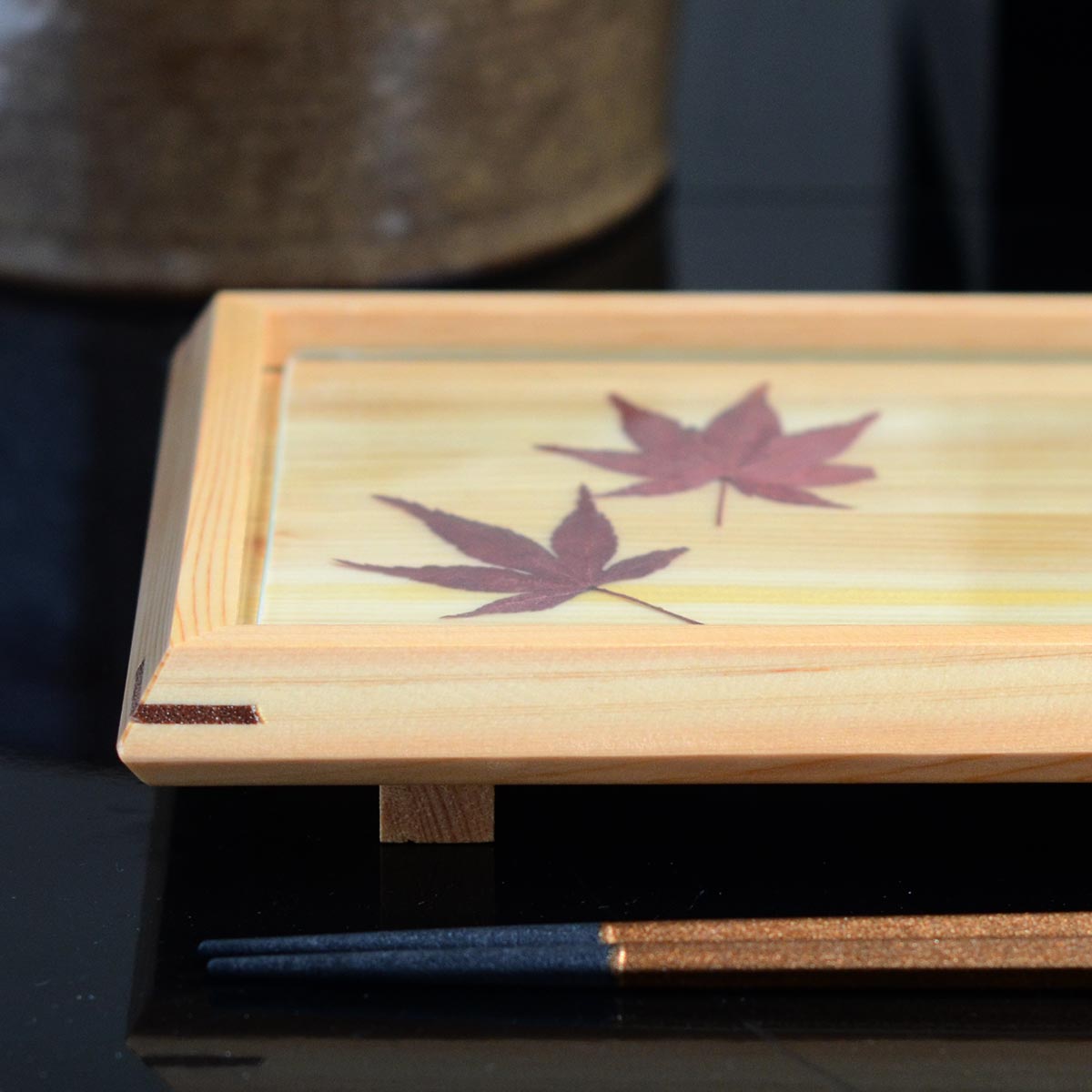 【取り寄せ商品】ひのき前菜皿 大(ガラス付)