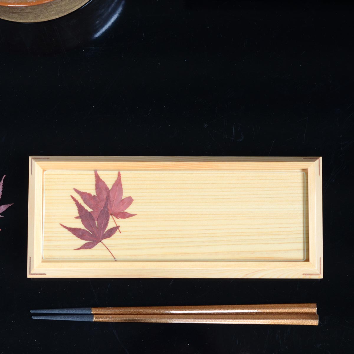 【取り寄せ商品】ひのき前菜皿 小(ガラス付)38474