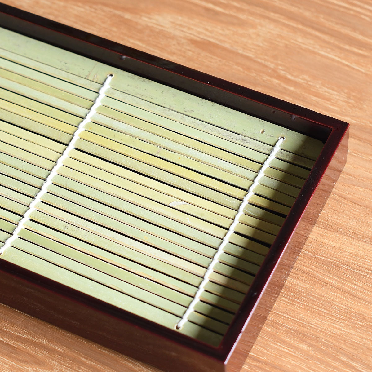 【取り寄せ商品】用美 YOUBI そば器 創・長角盛皿 溜塗 竹すだれ付き 38517