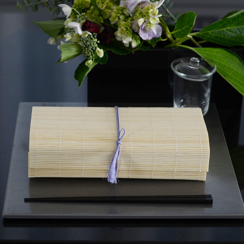新すだれ弁当 無地 大 紐付 2色 38558 17-091-05