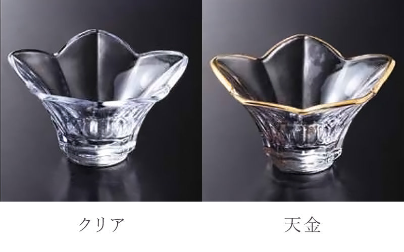 桔梗小付 クリア・天金