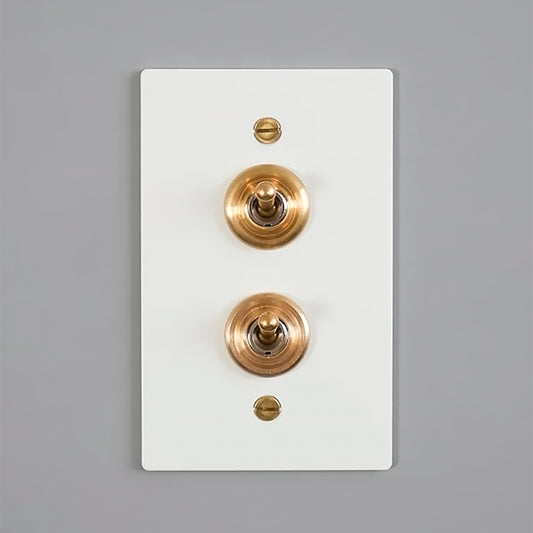 【クリックポスト便可】【メール便可】ホワイトスチールプレート 2スイッチ HS3770