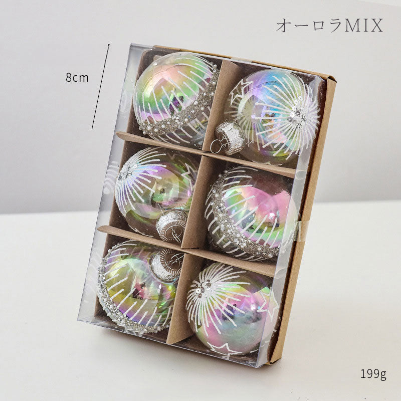 ボールオーナメント　80mm　6個セット　9色　cc-ball8-6set