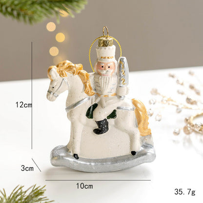 ホワイトオーナメント ナイト クリスマスツリー クリスマス 飾り オーナメント 装飾 ツリー おしゃれ 北欧 装飾品 店舗 ディスプレイ ハンドメイド xmas christmas くりすます クりスマス ホワイト 馬 ホース 騎士 ナイト ナチュラル 上品 カントリー