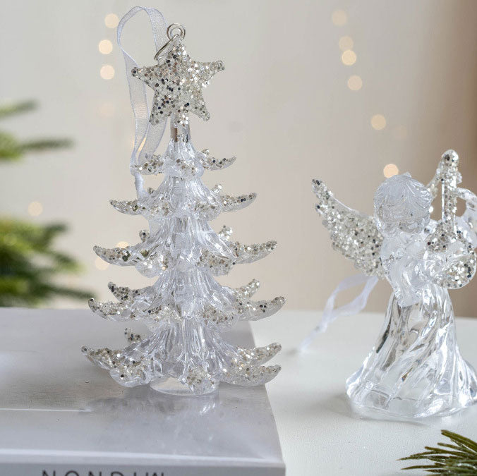 クリアオーナメント ツリー クリスマスツリー クリスマス 飾り オーナメント 装飾 ツリー おしゃれ 北欧 装飾品 店舗 ディスプレイ ハンドメイド xmas christmas くりすます クりスマス 透明 クリア 上品 エレガント