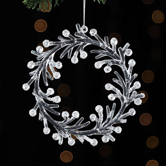 クリアオーナメント リース クリスマスツリー クリスマス 飾り オーナメント 装飾 ツリー おしゃれ 北欧 装飾品 店舗 ディスプレイ ハンドメイド xmas christmas くりすます クりスマス 透明 クリア リース 上品 エレガント