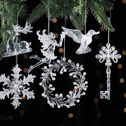 クリアオーナメント キー クリスマスツリー クリスマス 飾り オーナメント 装飾 ツリー おしゃれ 北欧 装飾品 店舗 ディスプレイ ハンドメイド xmas christmas くりすます クりスマス 透明 クリア キー 鍵 上品 エレガント