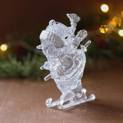 クリアオーナメント スキー クリスマスツリー クリスマス 飾り オーナメント 装飾 ツリー おしゃれ 北欧 装飾品 店舗 ディスプレイ ハンドメイド xmas christmas くりすます クりスマス 透明 クリア スキー スノーマン 上品 エレガント