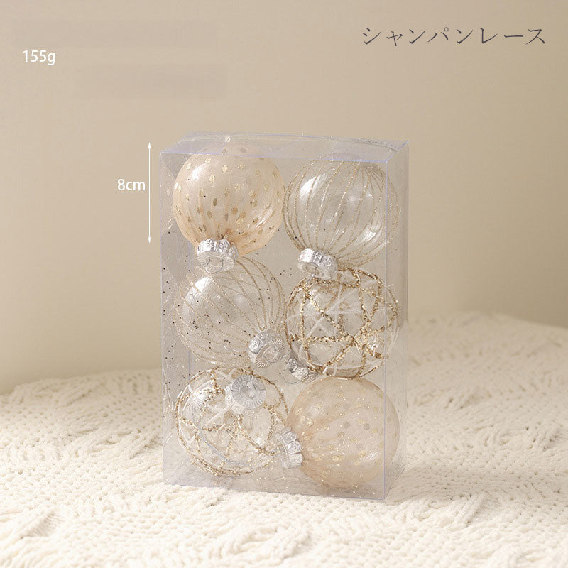 ボールオーナメント　80mm　6個セット　9色　cc-ball8-6set