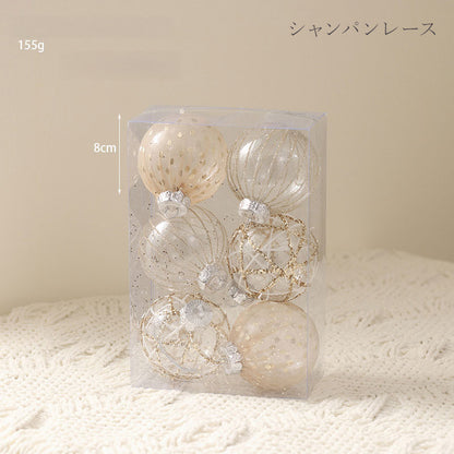 ボールオーナメント　80mm　6個セット　9色　cc-ball8-6set