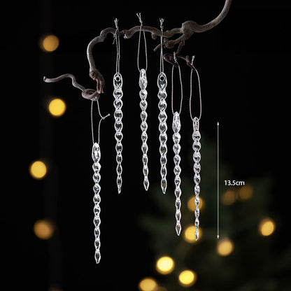 【クリックポスト便可】【メール便可】クリア・つららオーナメント　6本入り