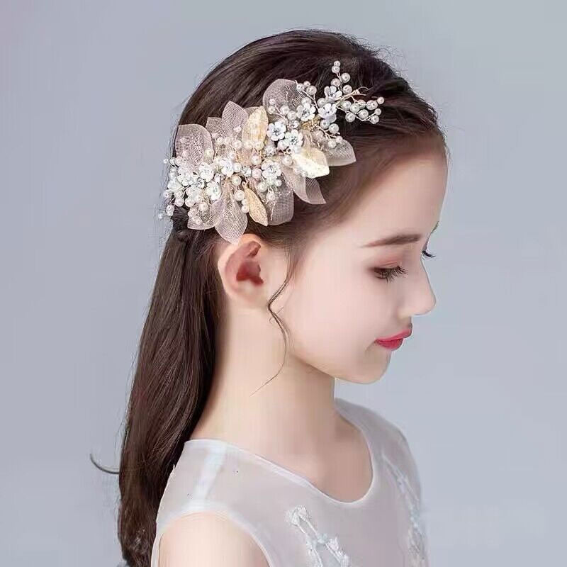 【メール便送料無料】ヘアクアクセサリーピンク＆パール
