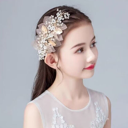 【メール便送料無料】ヘアクアクセサリーピンク＆パール