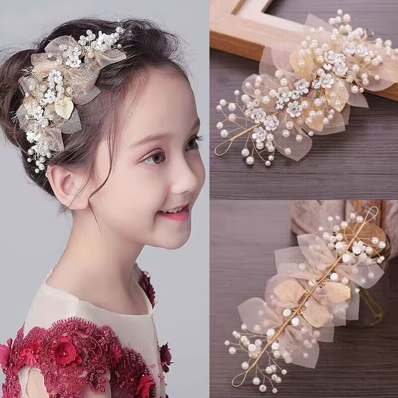 【メール便送料無料】ヘアクアクセサリーピンク＆パール