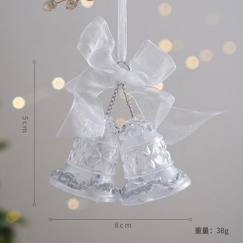 クリアオーナメント　リボン付きダブルベル
