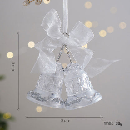 クリアオーナメント　リボン付きダブルベル