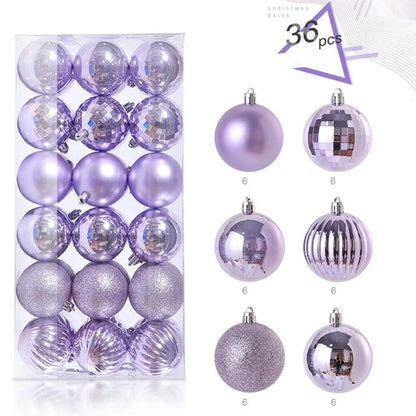 プラボール 36個セット 5色 クリスマスツリー クリスマス 飾り オーナメント 装飾 ツリー おしゃれ 北欧 セット 装飾品 ボール 店舗 ディスプレイ ハンドメイド xmas christmas くりすます クりスマス ナチュラル エレガント 上品 シルバー パープル ブラック ゴールド シャンパン プラスチック ぷらボール 36個 60mm 6cm