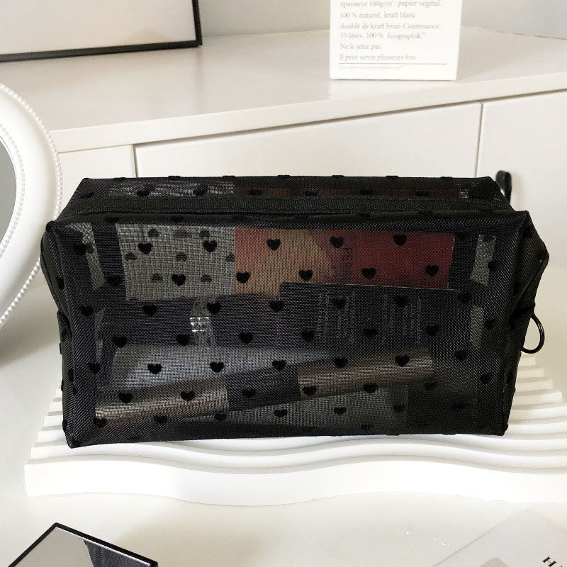 【メール便送料無料】ハート柄　ナイロン・ミニポーチ 5サイズ