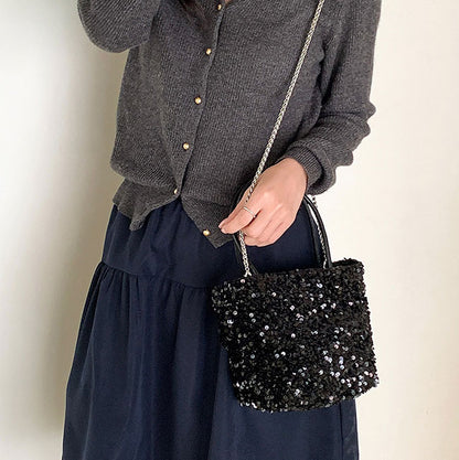 スパンコール・トートバッグ＆ショルダーバッグ Mサイズ ４色　cc-spantote