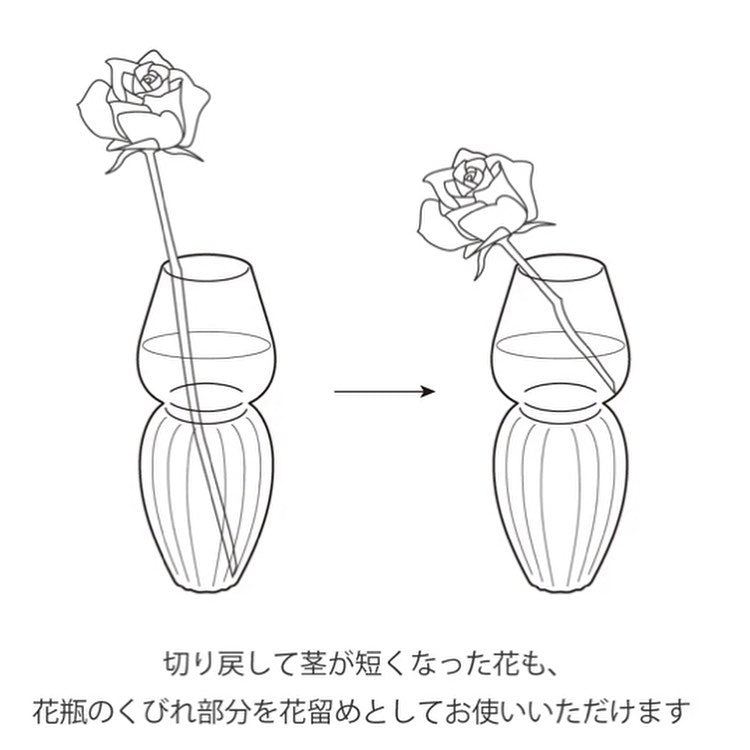 luce ルーチェ ガラス製フラワーベース Sサイズ