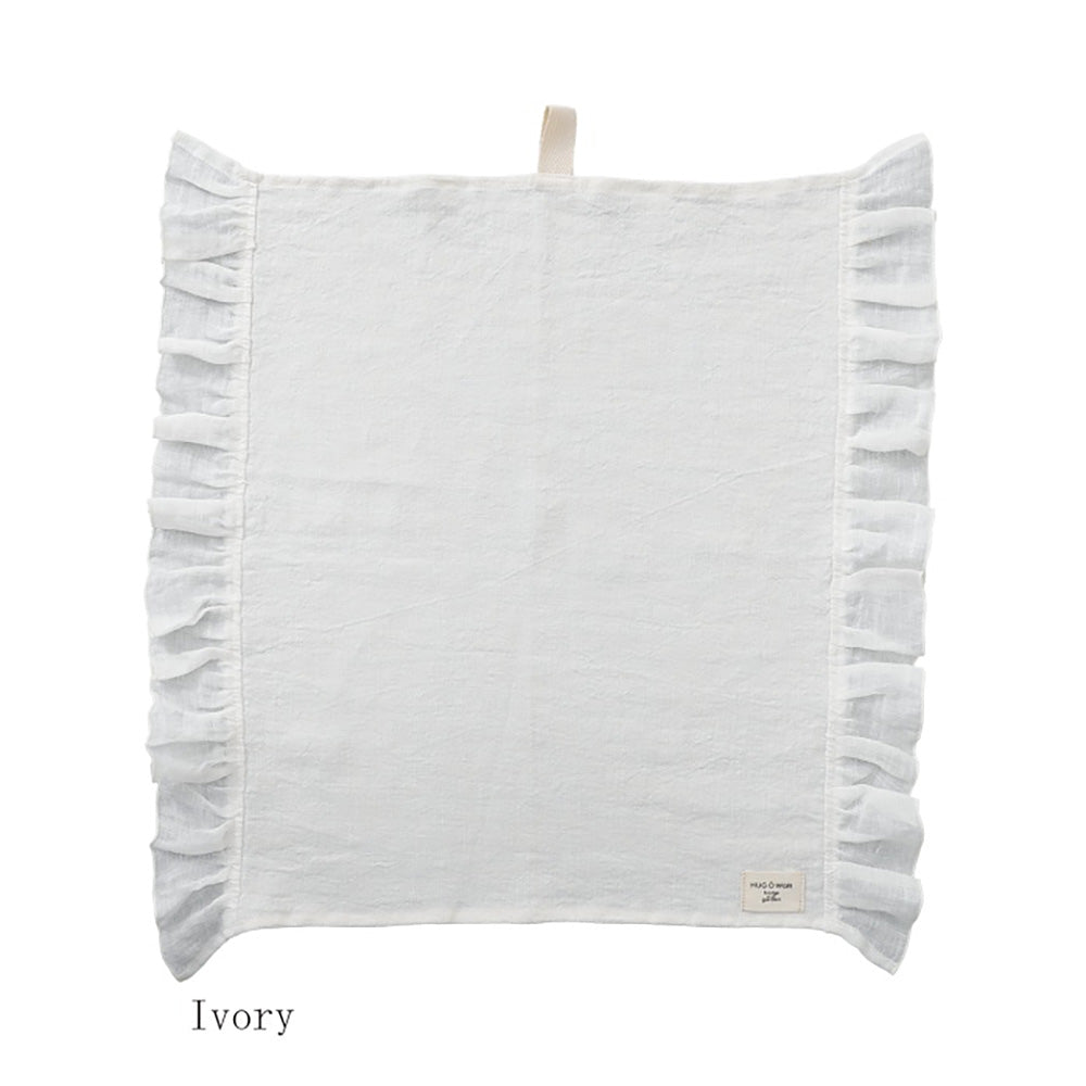 【クリックポスト便可】【メール便可】HUG Ō WäR（ハグ オー ワー） フリル付きマルチクロス 6色【リネン100％】