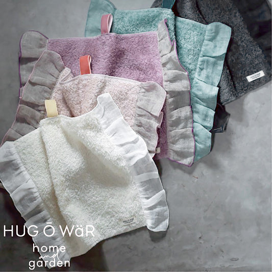 【クリックポスト便可】【メール便可】HUG O WaR（ハグ オー ワー）リネンフリルハンドタオル 5色