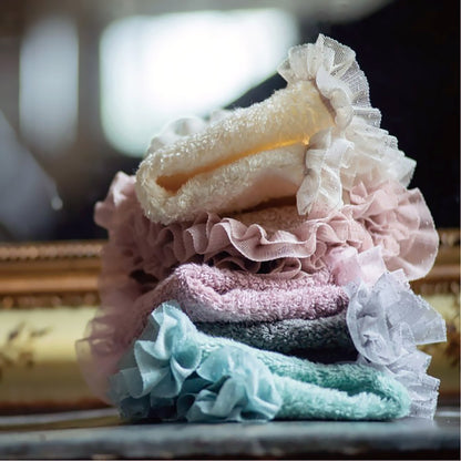 【クリックポスト便可】【メール便可】HUG O WaR（ハグ オー ワー）チュールフリルハンドタオル 5色