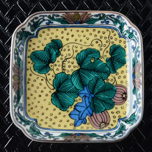 角小皿 歴代画 吉田屋【日本製 九谷焼】