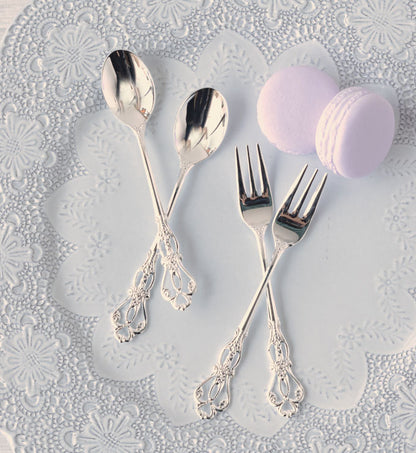 【クリックポスト便可】【メール便可】ラセール シルバー コーヒースプーン ヒメフォーク　単品/5本セット